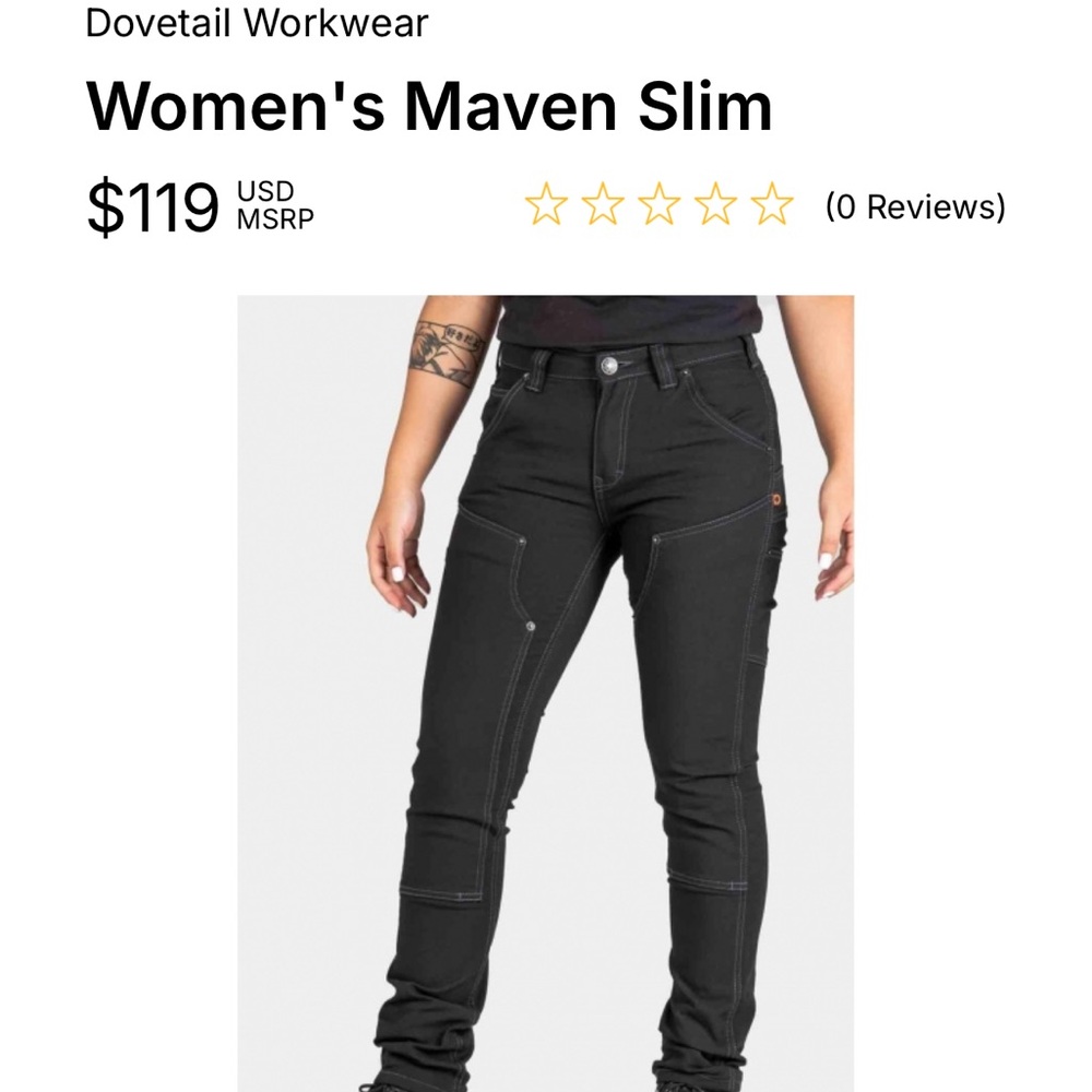 Dovetail Workwear Women's Maven Slim Black Pants